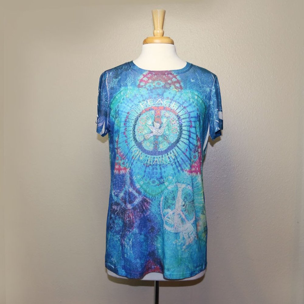 B.L.E.U. Sublimation Print Peace Top